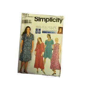 Simplicity 9581 Womens Full Figure Dress 2 Lengths Sizes 18-24 UNCUT